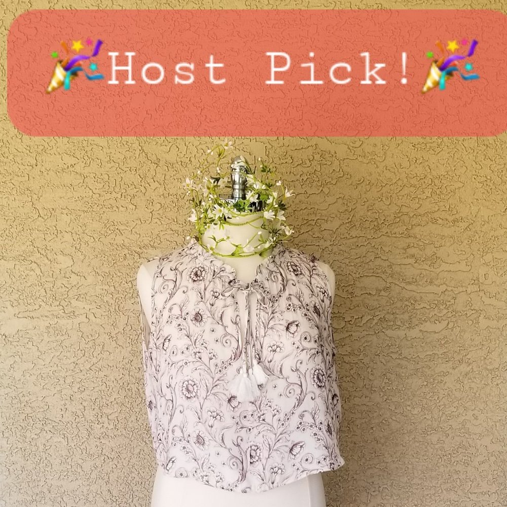 Sleeveless Sheer Floral Blouse Crop Top by Forever 21 Contemporary